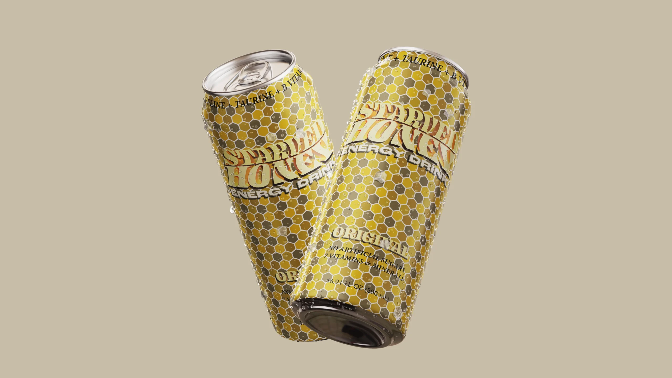 Starved Honey Energy Drink Original 3 Diagonal Cross Spread (16×9)