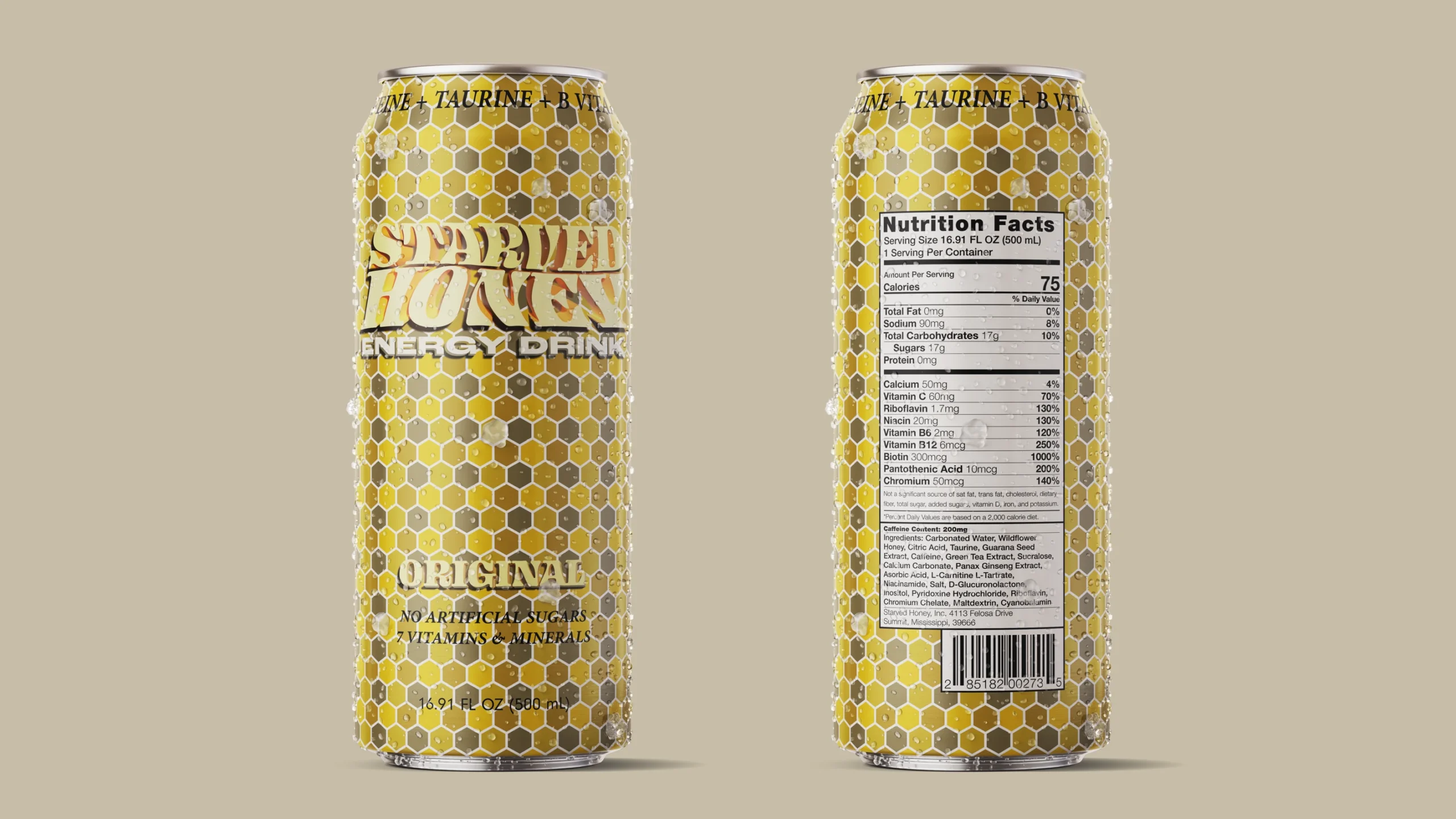 Starved Honey Energy Drink Original Front and Back Spread (16×9)