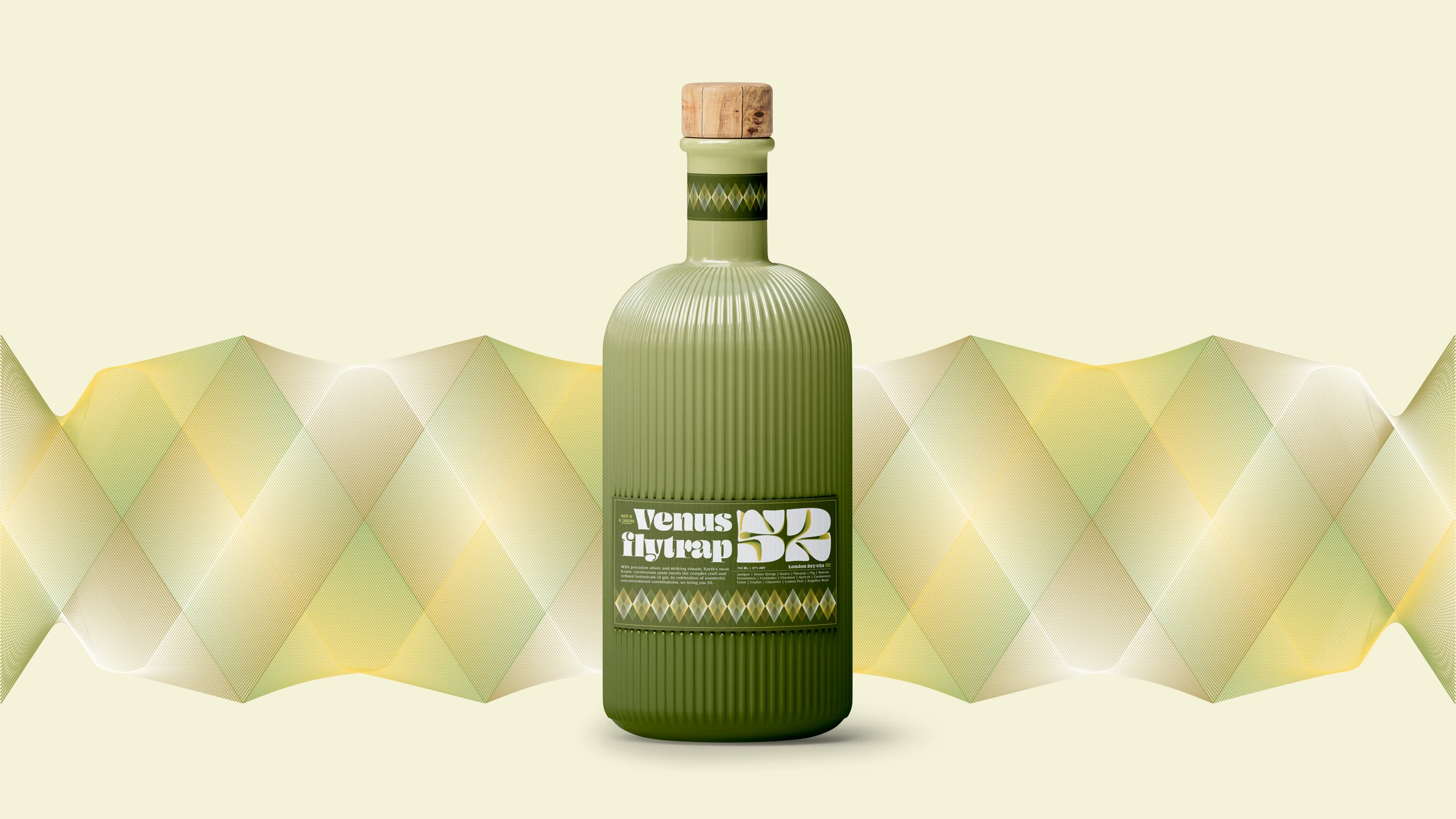 Venus flytrap 52 London Dry Gin Product Mockup (16×9)